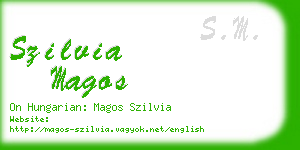 szilvia magos business card